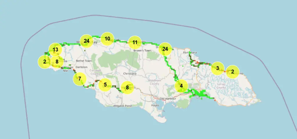 map of jamaica 4g coverage